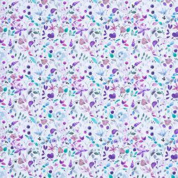Preview: Baumwolle beschichtet Blumen lila/weiß by Swafing